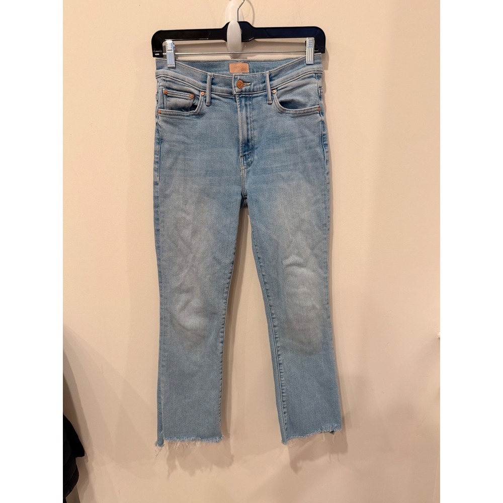 Mother The Insider Crop Step Fray Jeans Blessing In Disguise Light Wash 26